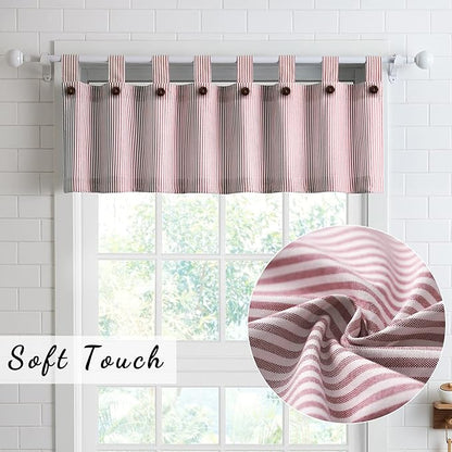 July Joy Cotton Kitchen Curtain Tab Top Valance and Tiers Set - Image 3
