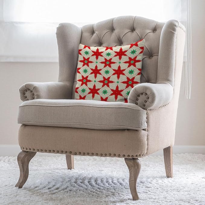 Moslion Snow Pillow Cover Winter Christmas Tree Snowflake Leaves Throw Pillow - Image 4