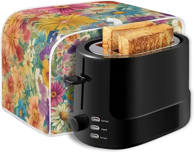 ZFRXIGN Flower Highland Cow Toaster Covers 2 Slice Toaster Dust Cover Hippie - Image 6
