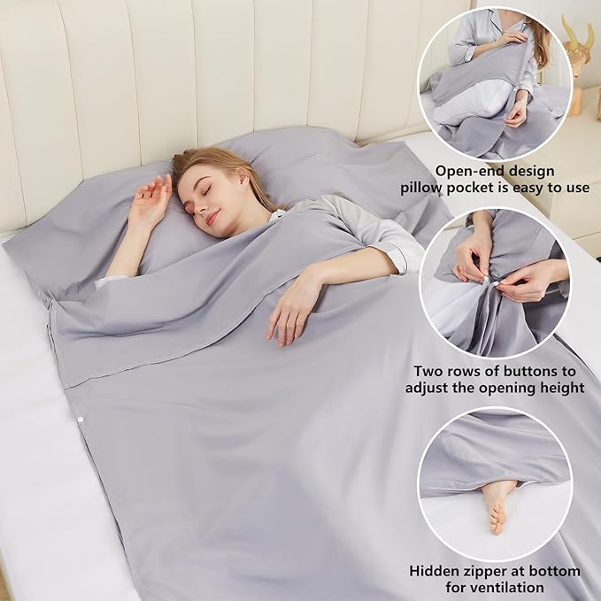 Sleeping Bag Liner Camping Adult Sleep Sack Lightweight Travel Sheet - Image 4