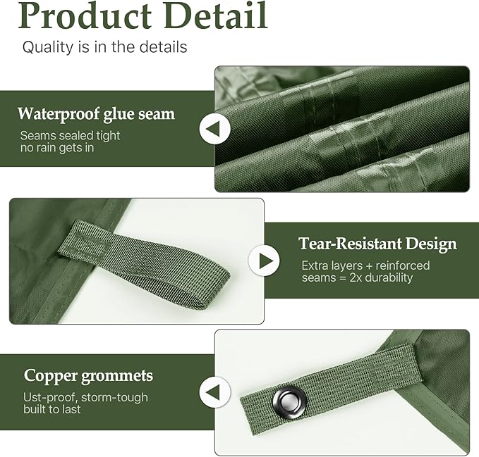 Camping Tarp Tent Portable Multifunctional Bushcraft Backpacking Tear-Resistant - Image 3