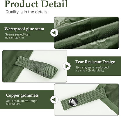 Camping Tarp Tent Portable Multifunctional Bushcraft Backpacking Tear-Resistant - Image 3