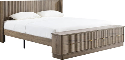 t4tream fluted king bed with headboard and storage on a desk or shelf