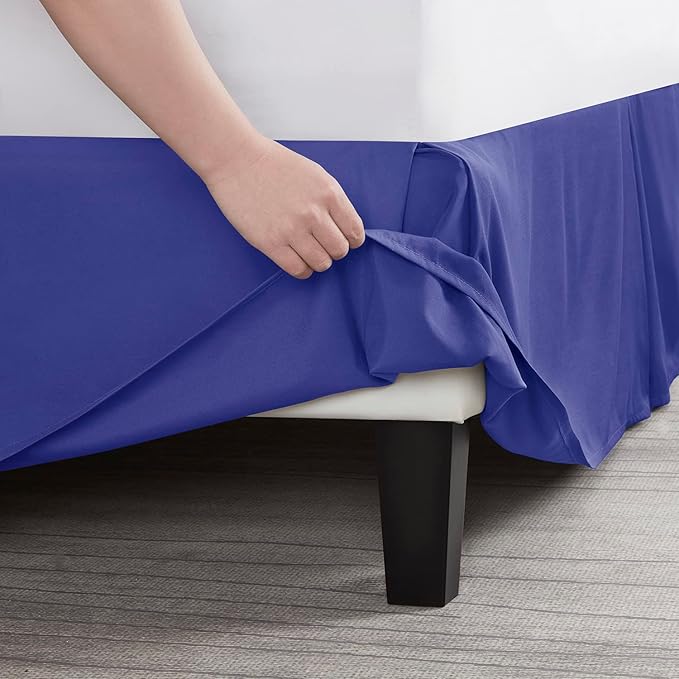 Nestl Royal Blue Blue Bed Skirt Queen Size - Image 5