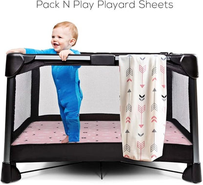Stretchy Fitted Pack n Play Playard Sheet Set BROLEX 2 Pack Portable Mini Crib - Image 5