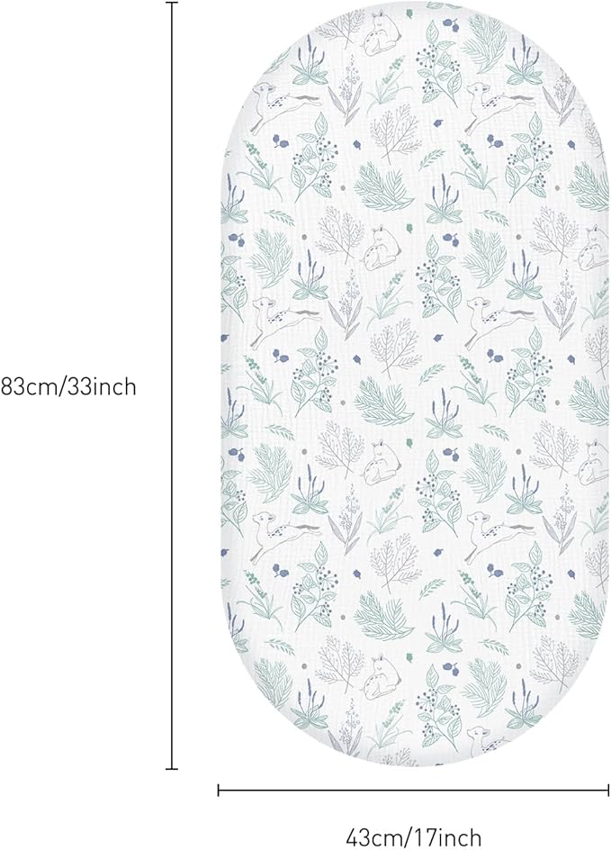 Muslin Bassinet Fitted Sheets, 2 Pack - Image 5