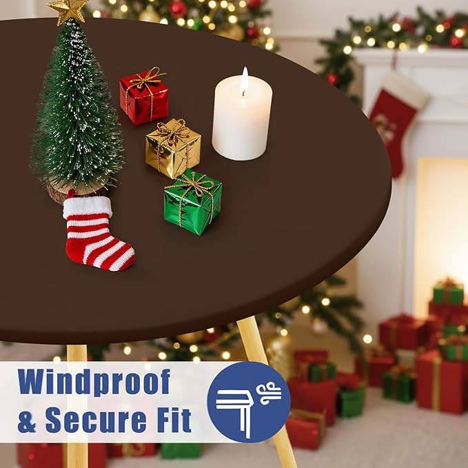 Round Spandex Tablecloth, Elastic Fitted Waterproof Tablecloths - Image 3