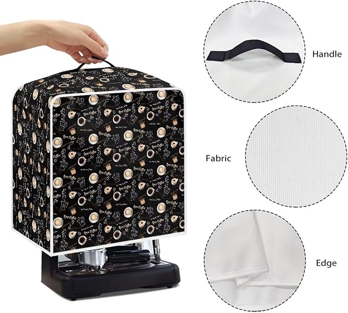 Coffe Pattern Coffee Maker Covers Lightweight Stain Resistant - Image 7