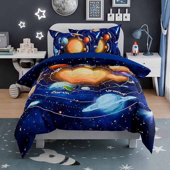 SANDJEST Solar System Comforter Set Full, Ultra Soft Microfiber Bedding Sets - Image 4