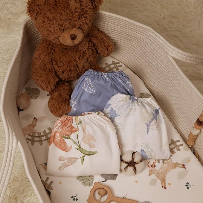 Gllquen Baby Bassinet Sheets Set 2-Pack, Breathable Cozy Bassinet Fitted Sheet - Image 7