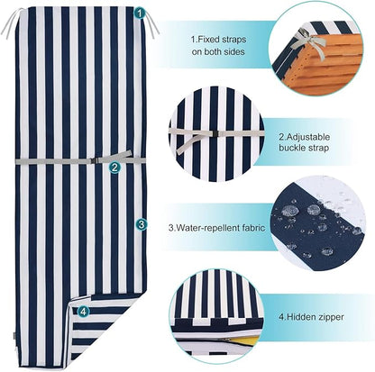 NettyPro Outdoor Patio Lounge Chair Cushion Covers Set 2 - Image 3