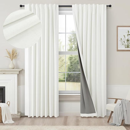 Pitalk Bedroom Blackout Curtains 63 Inches Long 2 Panel Thermal Curtain by Pitalk