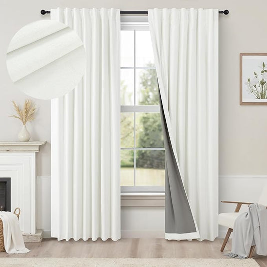 Pitalk Bedroom Blackout Curtains 63 Inches Long 2 Panel Thermal Curtain by Pitalk