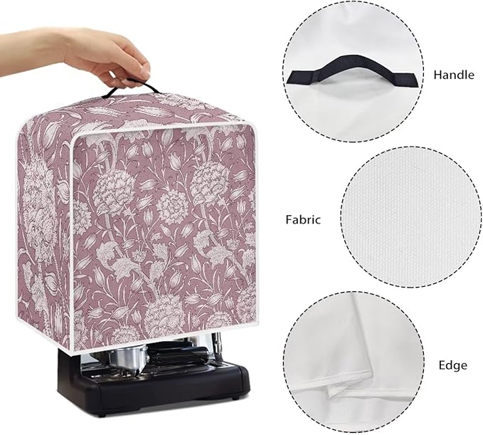 Red William Morris Coffee Maker Cover – Dust Protection Stain Resistant - Image 5
