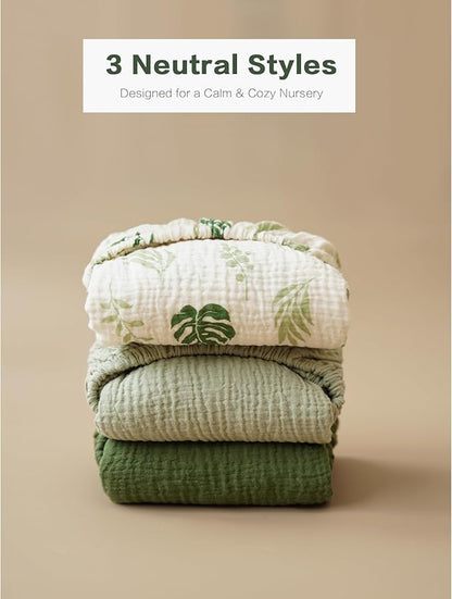 Muslin Bedside Sleeper Bassinet Fitted Sheets, 3 Pack Cotton Baby Sheet - Image 6