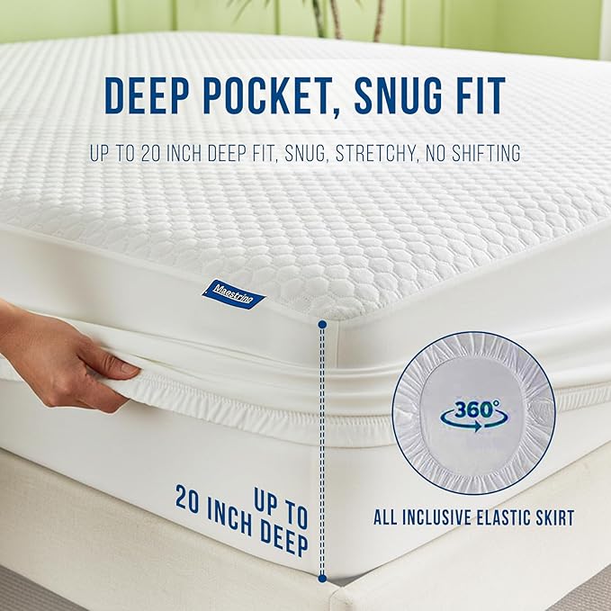 Luxury King Size Tencel Waterproof Mattress Protector Deep Pocket - Image 6