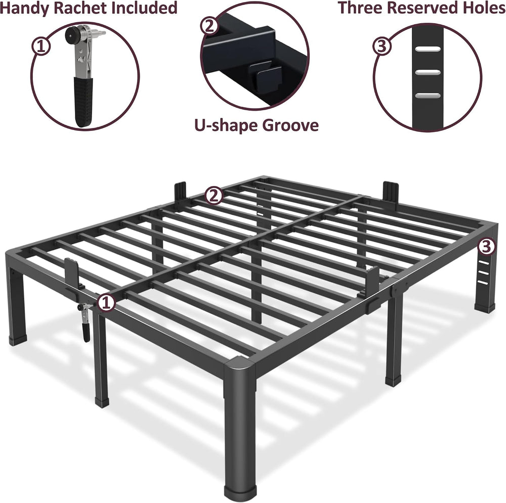 Bilily 18 inch Queen Bed Frame Metal Platform with Round Corner Legs,3500 LBS...