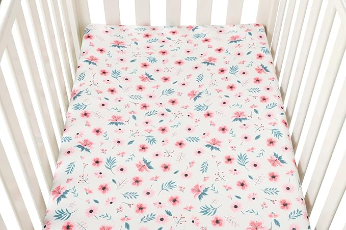 Pack n Play Sheet Stretchy Fitted Portable Mini Crib Sheets Set 3 Pack - Image 4