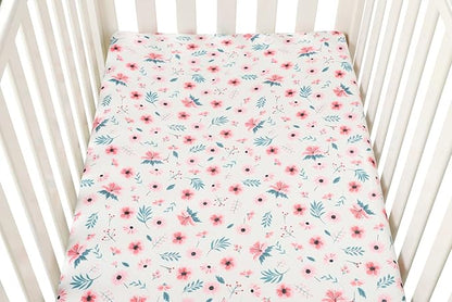Pack n Play Sheet Stretchy Fitted Portable Mini Crib Sheets Set 3 Pack - Image 4
