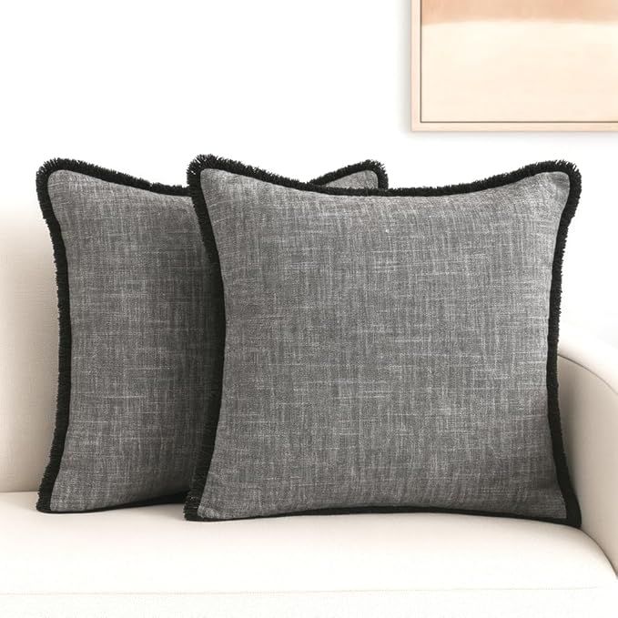 Set of 2 Textured Cotton Pillow Covers - Image 7