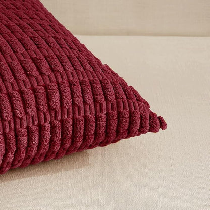 Fancy Homi 4 Packs Burgundy Decorative Throw Pillow Covers 22x22 Inch - Image 4