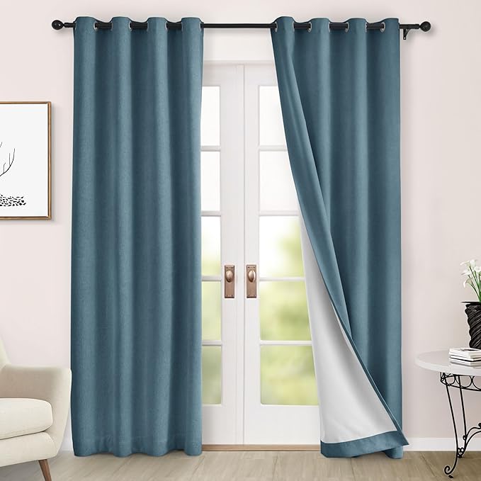 Macochico Thermal Blackout Chenille Curtains 100% Blackout Window Draperies by Macochico