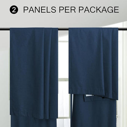 Navy Blue Curtains 102 Inches Long - Image 9