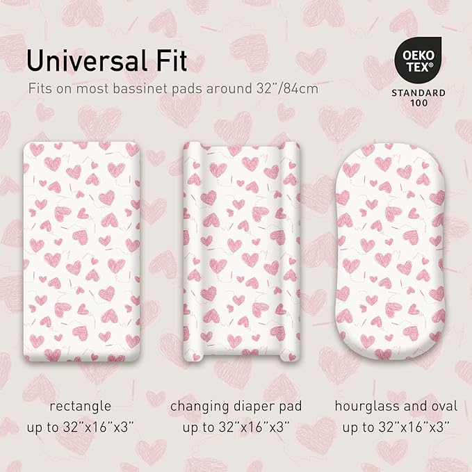 Gllquen Baby Bassinet Sheets 4 Pack, Breathable Cozy Fitted Mattress Sheet - Image 5