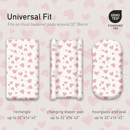 Gllquen Baby Bassinet Sheets 4 Pack, Breathable Cozy Fitted Mattress Sheet - Image 5