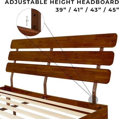 bme caden king size bed frame and adjustable, side view
