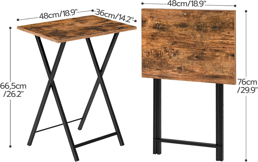 HOOBRO Folding TV Table, TV Tray, Stable Snack Table for Small Space