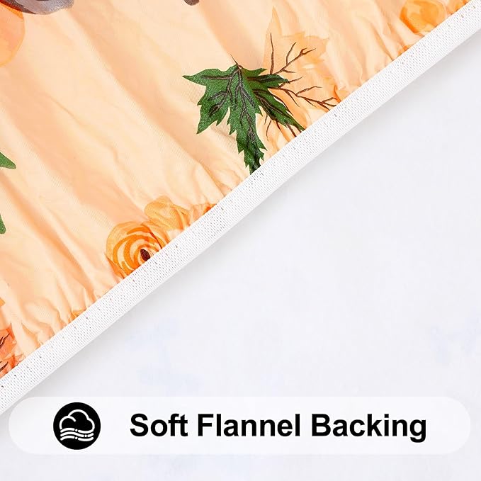 Smiry Plastic Thanksgiving Tablecloth, Pumpkin Wipeable Flannel Backed Vinyl - Image 6