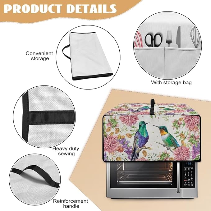 Toaster Oven Dust Cover for Countertop Convection Ovens, Dustproof Small - Image 5