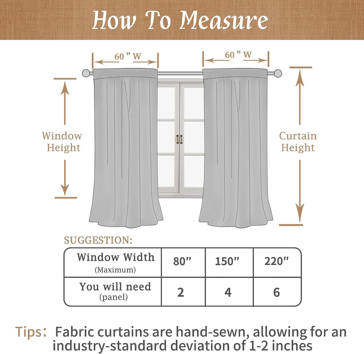 lamit 63 inch length 100% blackout linen curtains, view 9