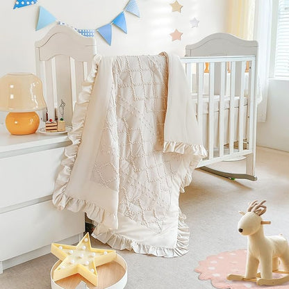 Wowelife Crib Bedding Set for Girls, Ruffle Baby Crib Bedding Set Nursery by WOWELIFE