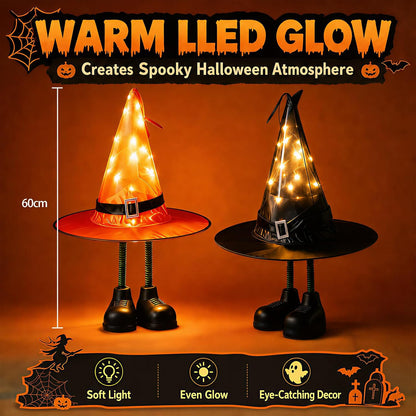 Halloween Decorations – 2 Pack Spooky Light Up Witch Hat Ornaments