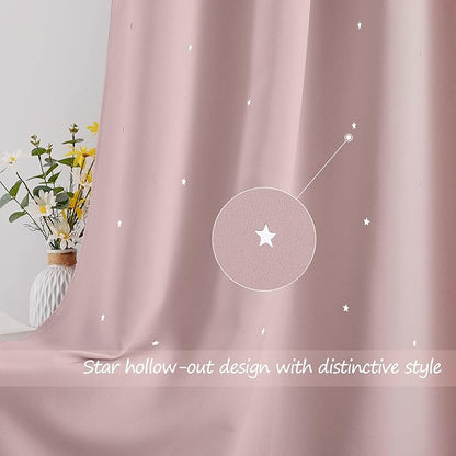NICETOWN Kids Curtains for Bedroom Thermal Insulated Silver Twinkle Star - Image 3