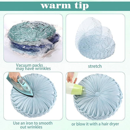 Yerliker 6 Pcs Floor Pillow Cushions 15inch Round Velvet Throw Pillows Colorful - Image 4