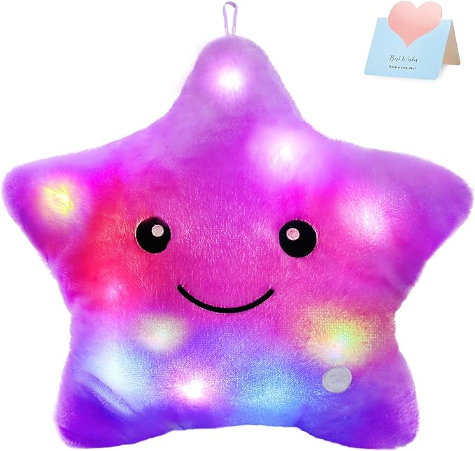 WEWILL 13'' Creative Twinkle Star Glowing LED Night Light Plush Pillows Stuffed by WEWILL