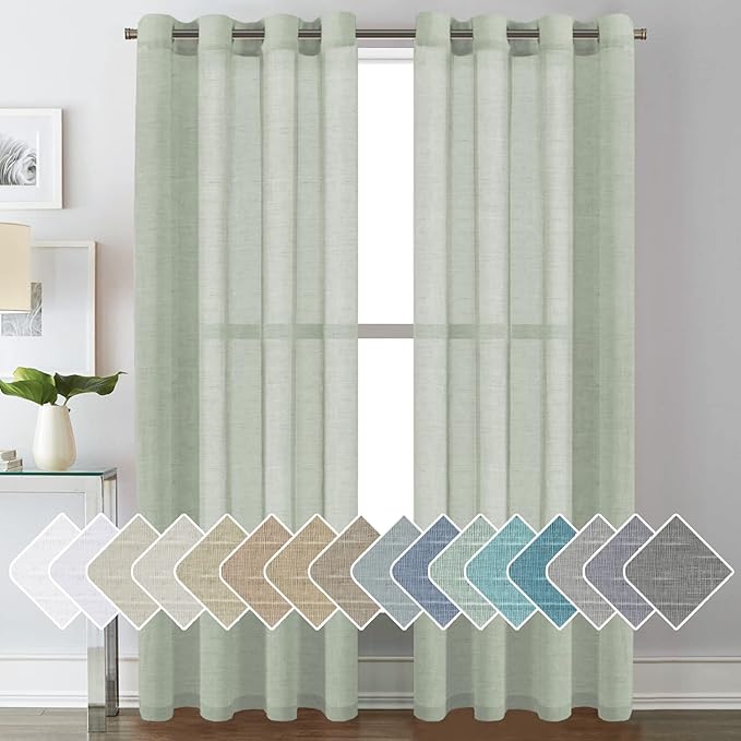 H.VERSAILTEX Linen Curtains Natural Linen Blended Curtain Panels by HVERSAILTEX
