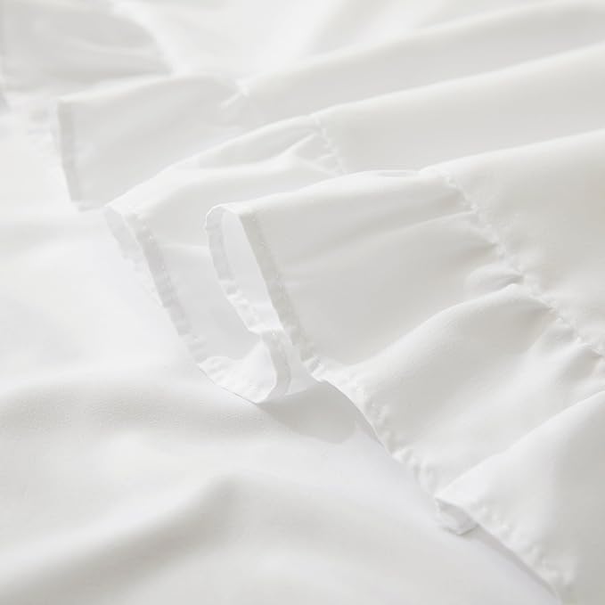 KKJIAF Ruffle Pillow Cases King Size Set of 2, Ruffled Pillow Covers - Image 6
