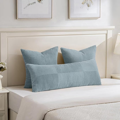 Fancy Homi Set of 2 Light Blue Decorative Throw Pillow Covers 18x18 Inch - Image 5
