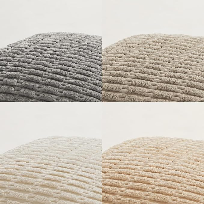 Fancy Homi 4 Packs Neutral Euro Decorative Throw Pillow Covers 28x28 Inch - Image 5