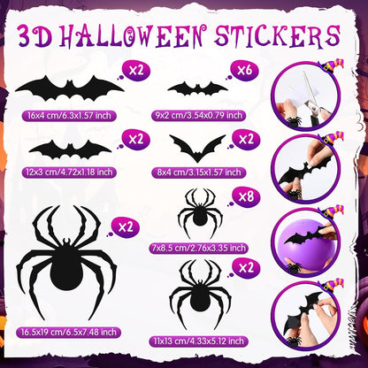 Kasyat 2 Sets Halloween Balloon Column Kit, Bat, Spider