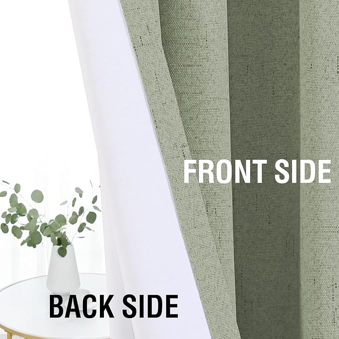 H.VERSAILTEX Linen Look 100% Blackout Curtains 84 Inches Long - Image 6