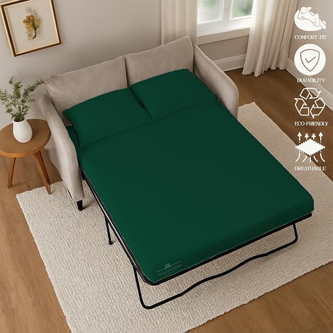 Sleeper Sofa 4 Piece Bed Sheet Set Premium Quality 100% Cotton 500 Thread Count - Image 5