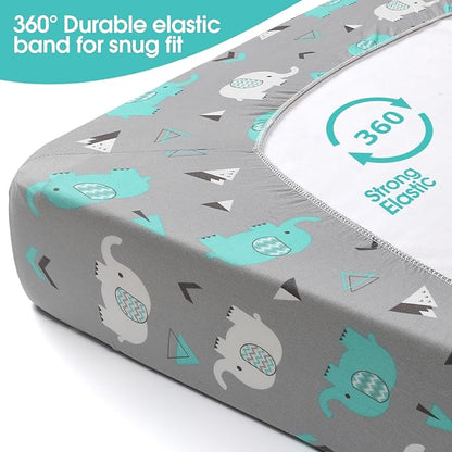 Pack n Play Sheets, BROLEX 2 Pack Mini Crib Sheets, Stretchy Portable Fitted - Image 6
