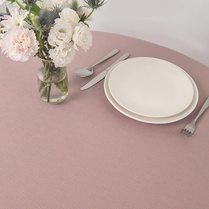 maxmill Round Linen Looking Textured Tablecloth Spill-Proof Wrinkle Free Soft - Image 5
