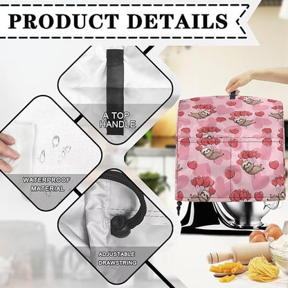 Funny Sloth with Hearts Mixer Cover Stand Mixer Dust Proof Covers with Handle - Image 7
