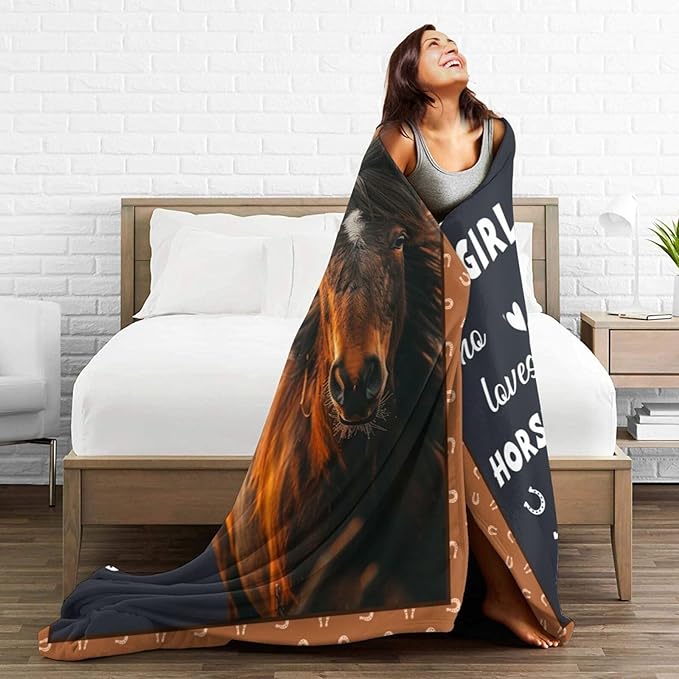 Horse Blanket Horses Throw Blanket Just A Girl Who Loves Horses Flannel Stuff - Image 5